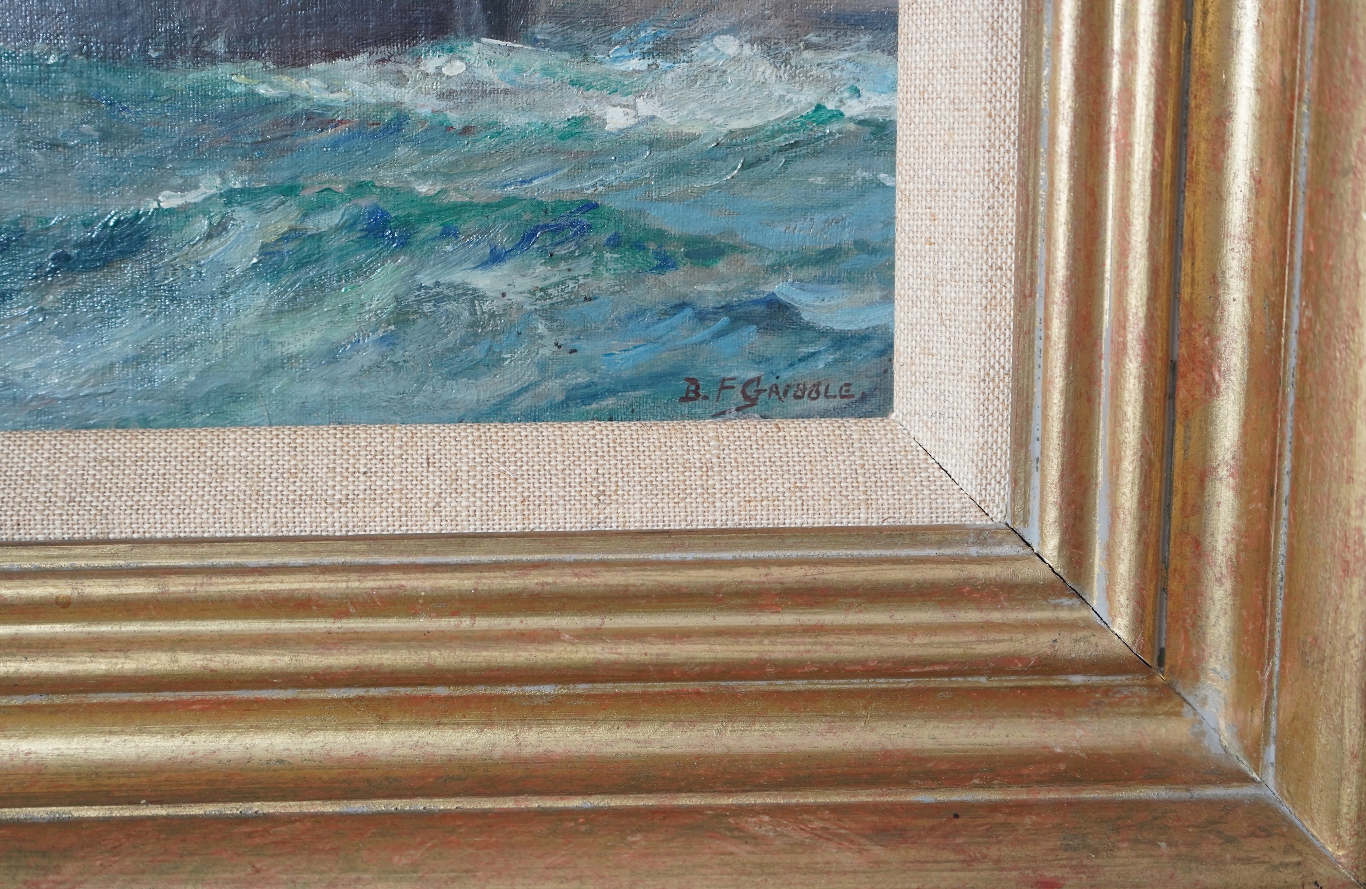 Bernard Finegan Gribble, 1872-1962, 'Three Masted Ships at Sea' and 'Off the Coast'